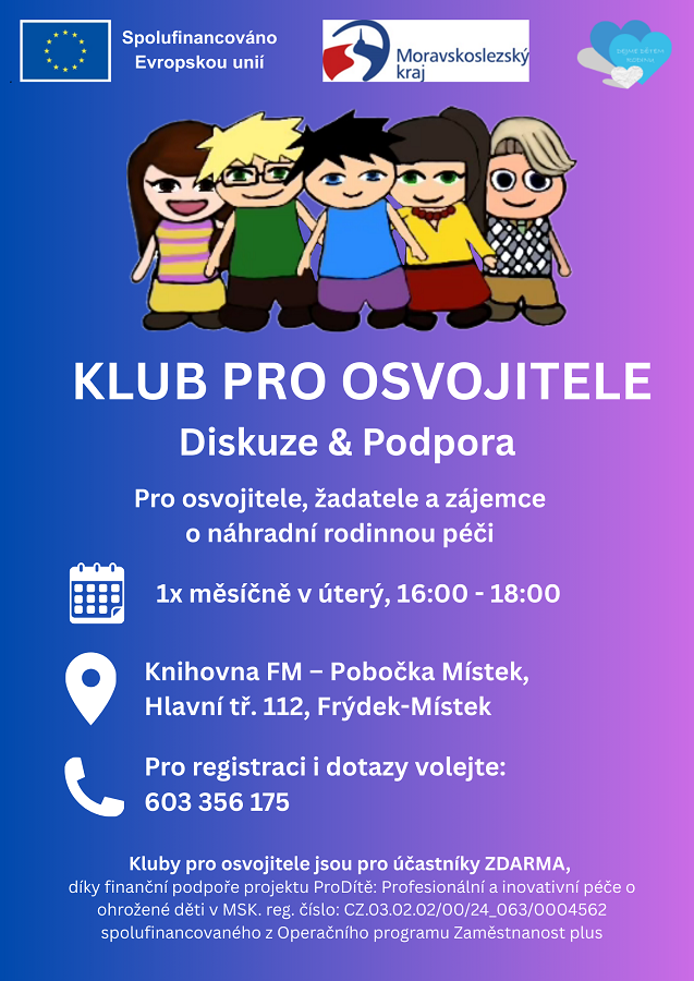 Ve Frýdku-Místku startuje Klub pro osvojitele: prostor pro sdílení i&nbsp;podporu