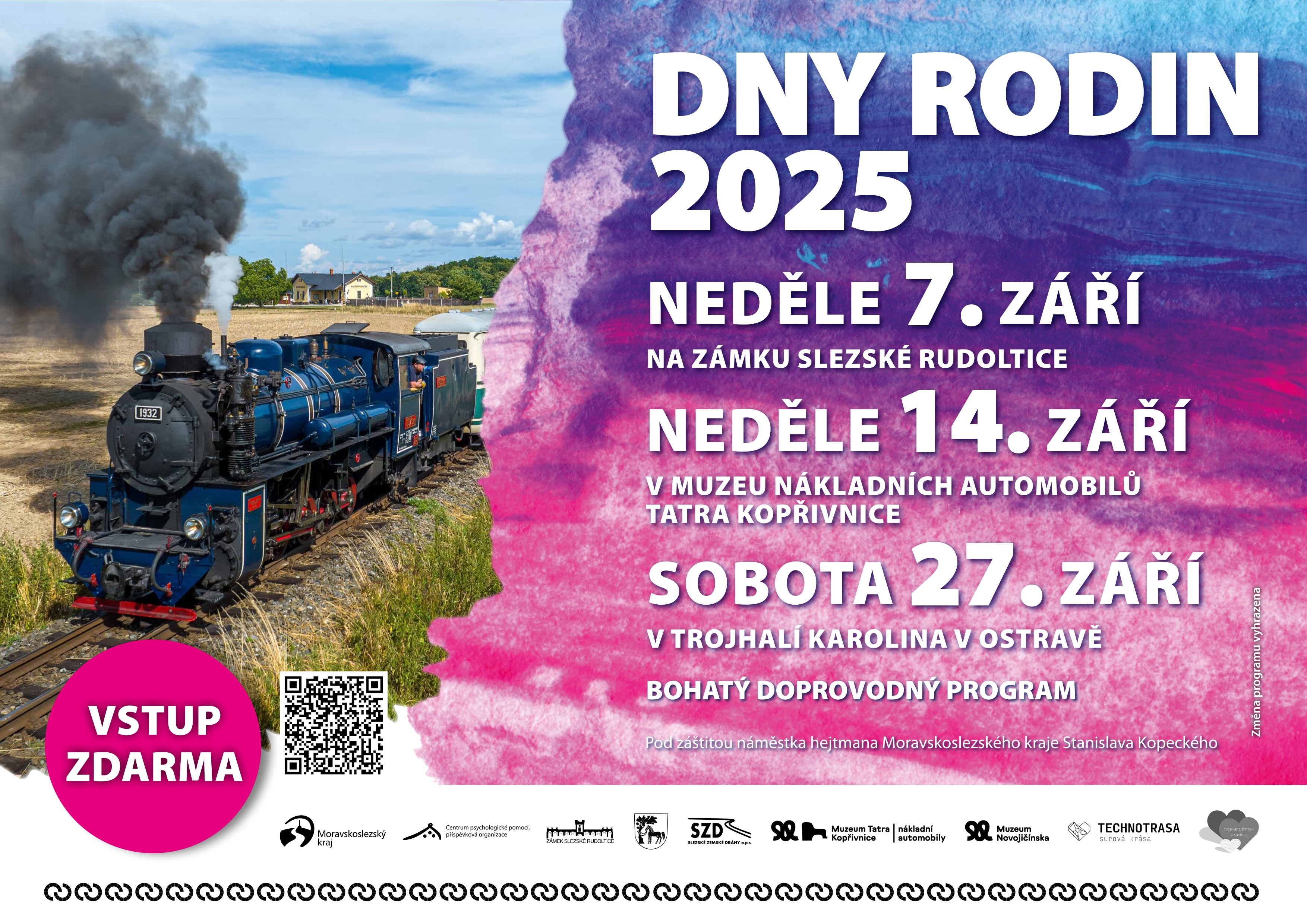 DNY RODIN 2025 napříč Moravskoslezským krajem leták